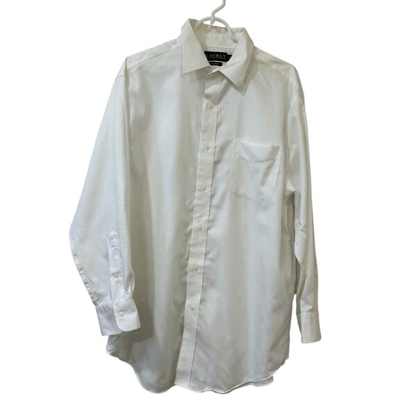 Lauren Ralph Lauren Mens Sz 17 32/33 White Long Sleeve Button Down Shirt Office - Picture 1 of 4